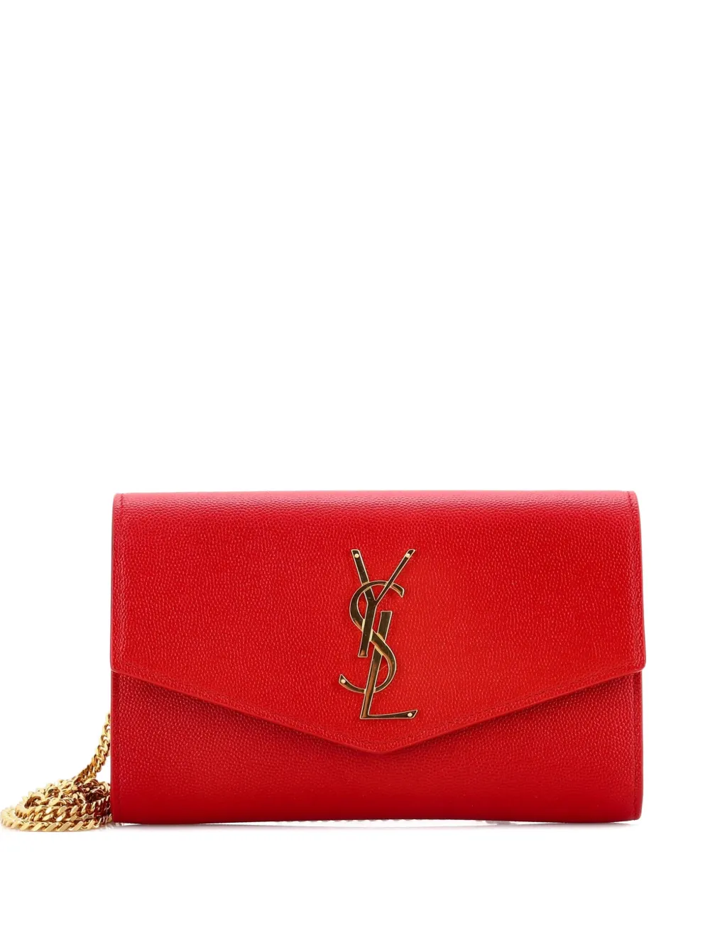 Click to view more detailed imagery on our partner's website Pre-owned Saint Laurent Uptown Chain Wallet Leather Crossbody Bag In Red