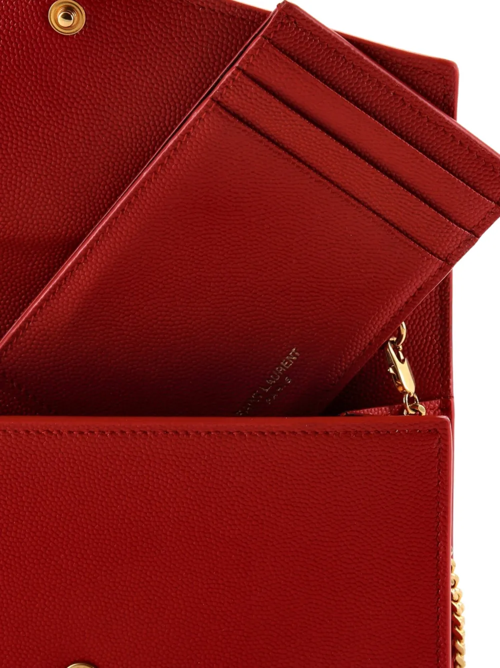 SAINT LAURENT Pre-owned Uptown Chain Wallet Leather Crossbody Bag In Red