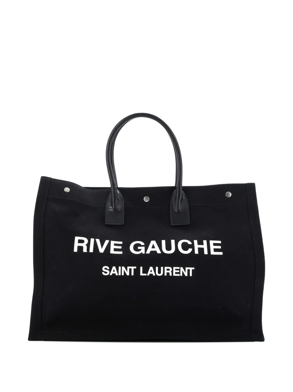 Saint Laurent Pre-Owned Rive Gauche Shopper Camo Canvas Large tote bag | Black | Image 1