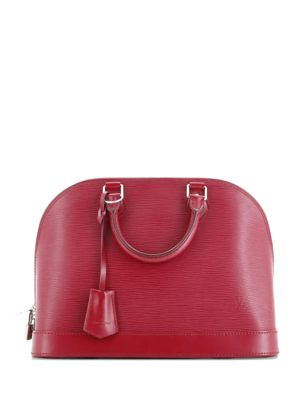 Pre-owned Louis Vuitton Alma Handbag Epi Leather Pm Satchel In Red