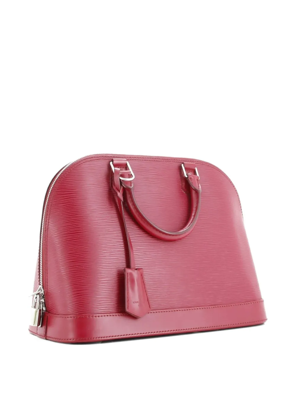 Pre-owned Louis Vuitton Alma Handbag Epi Leather Pm Satchel In Red