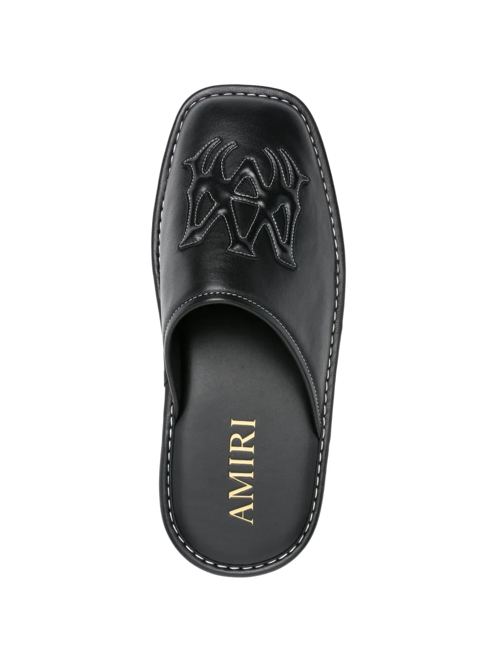 AMIRI appliqué leather slippers Zwart