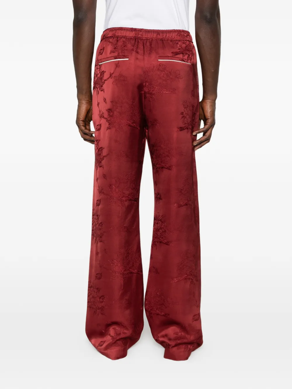 AMIRI Broek met bloemen-jacquard Rood