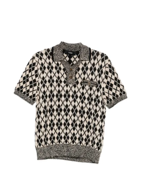 AMIRI argyle short-sleeve polo shirt