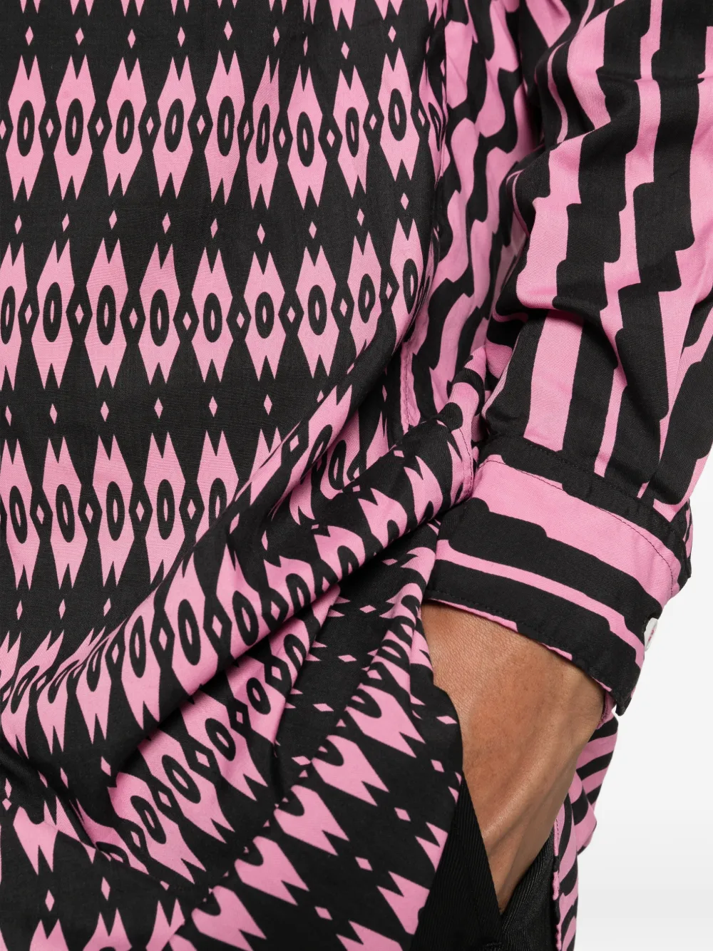 Comme des Garçons Homme Plus Overhemd met capuchon en print Zwart