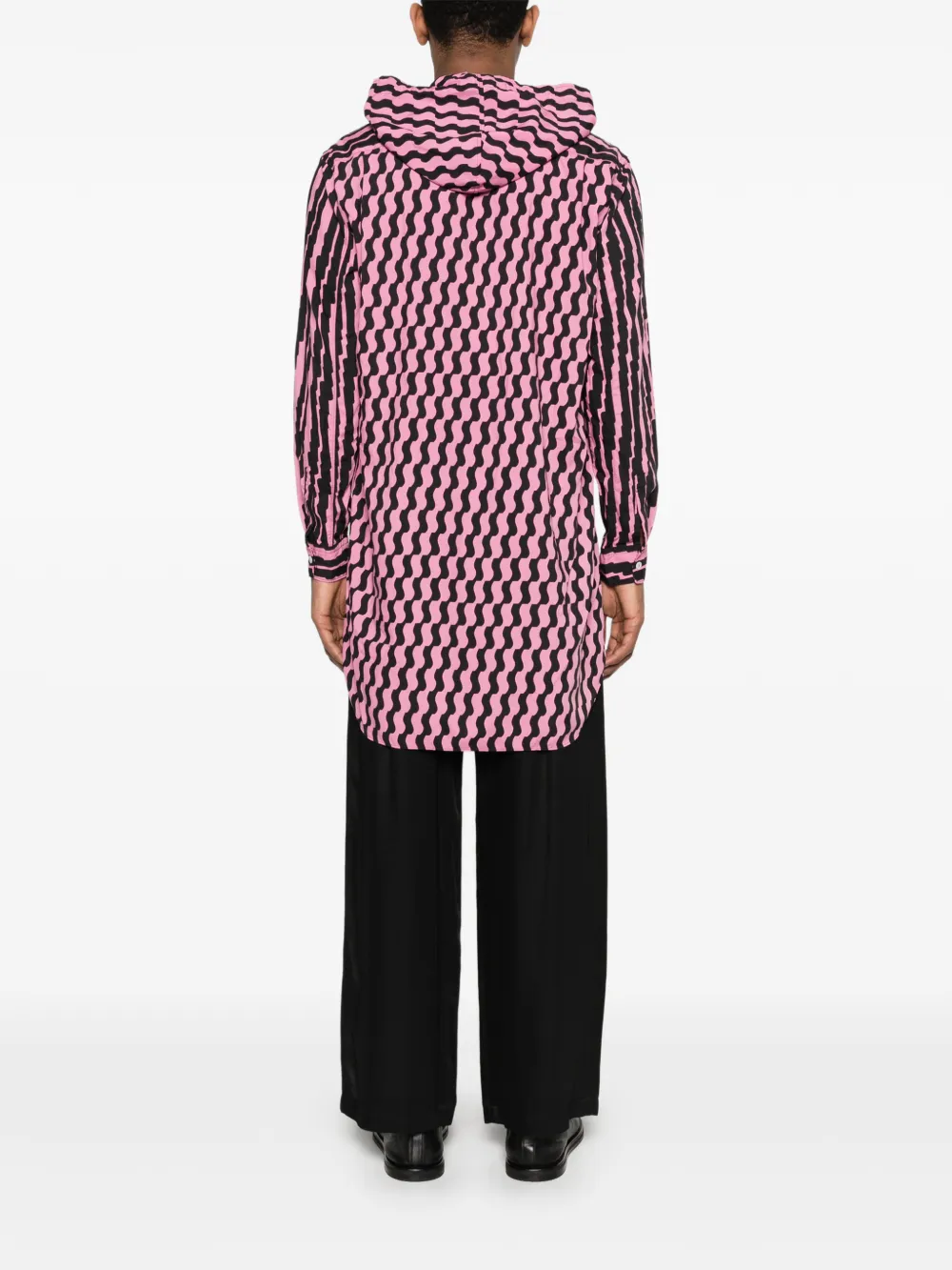 Comme des Garçons Homme Plus Overhemd met capuchon en print Zwart