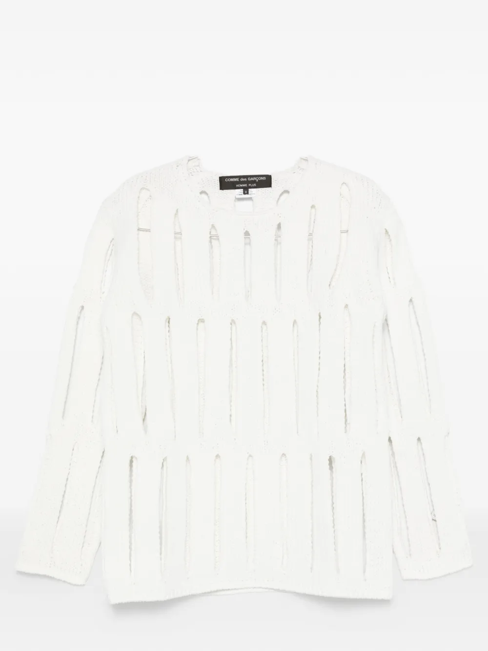 Comme des Garçons Homme Plus cut-out knit sweater - White