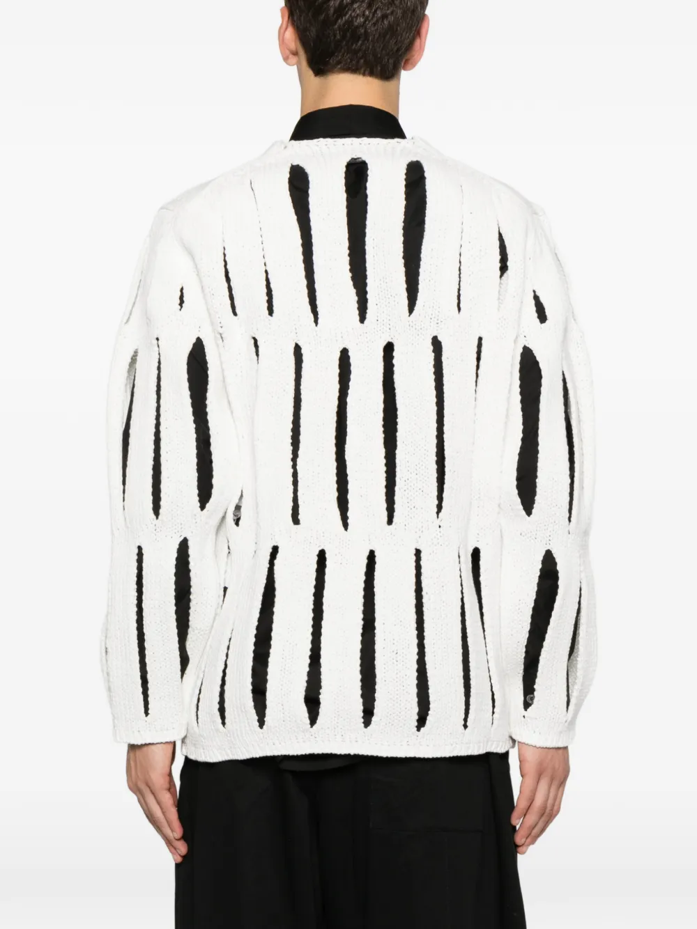 Comme des Garçons Homme Plus Uitgesneden trui. Wit