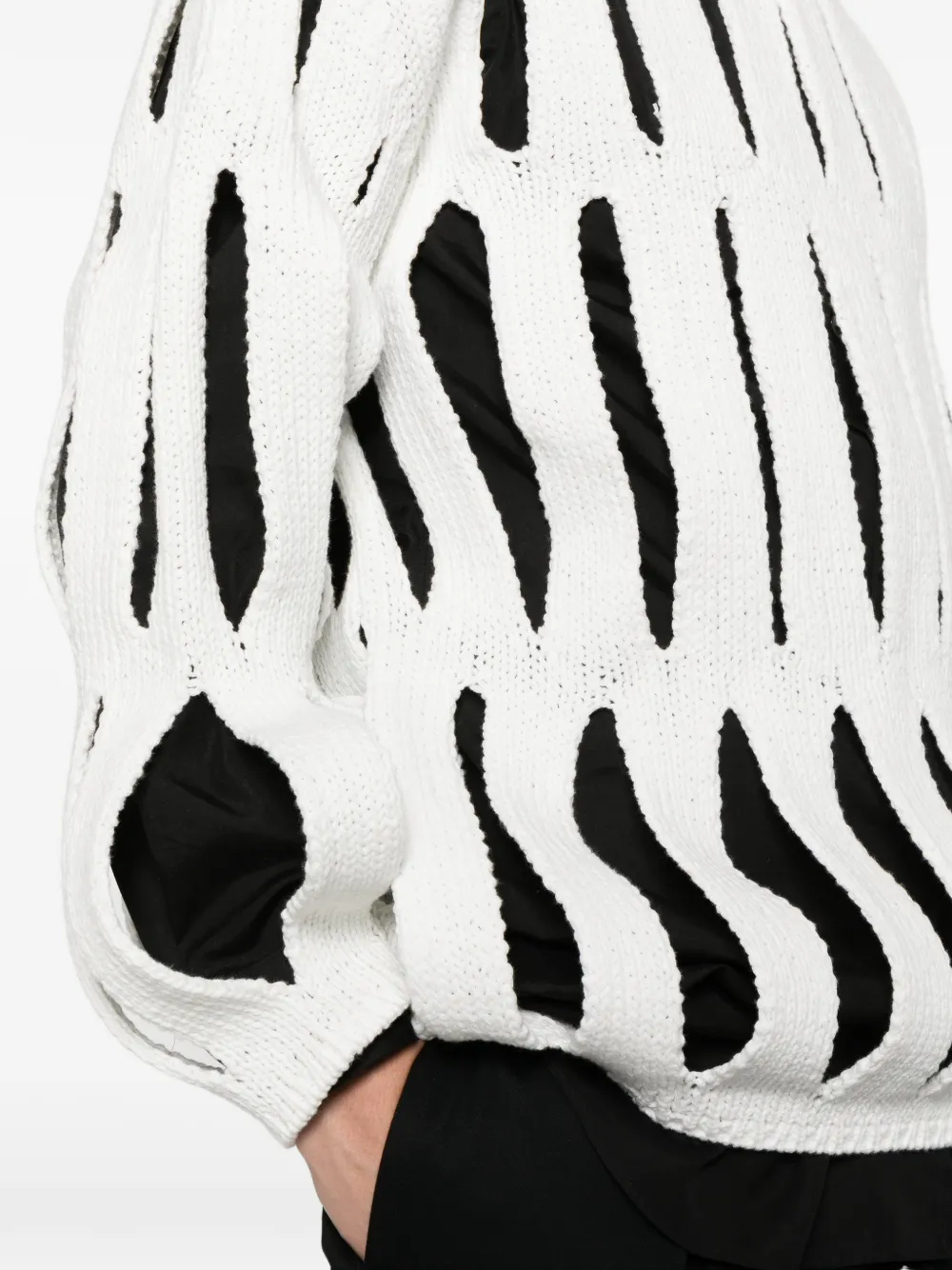 Comme des Garçons Homme Plus Uitgesneden trui. Wit