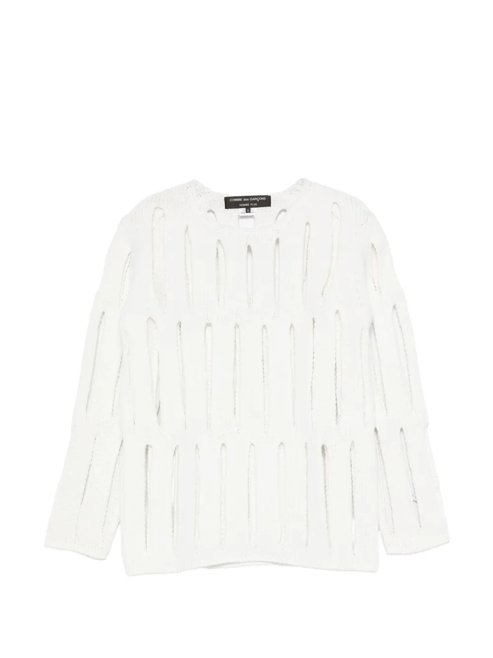 Comme des Garçons Homme Plus cut-out knit sweater - White