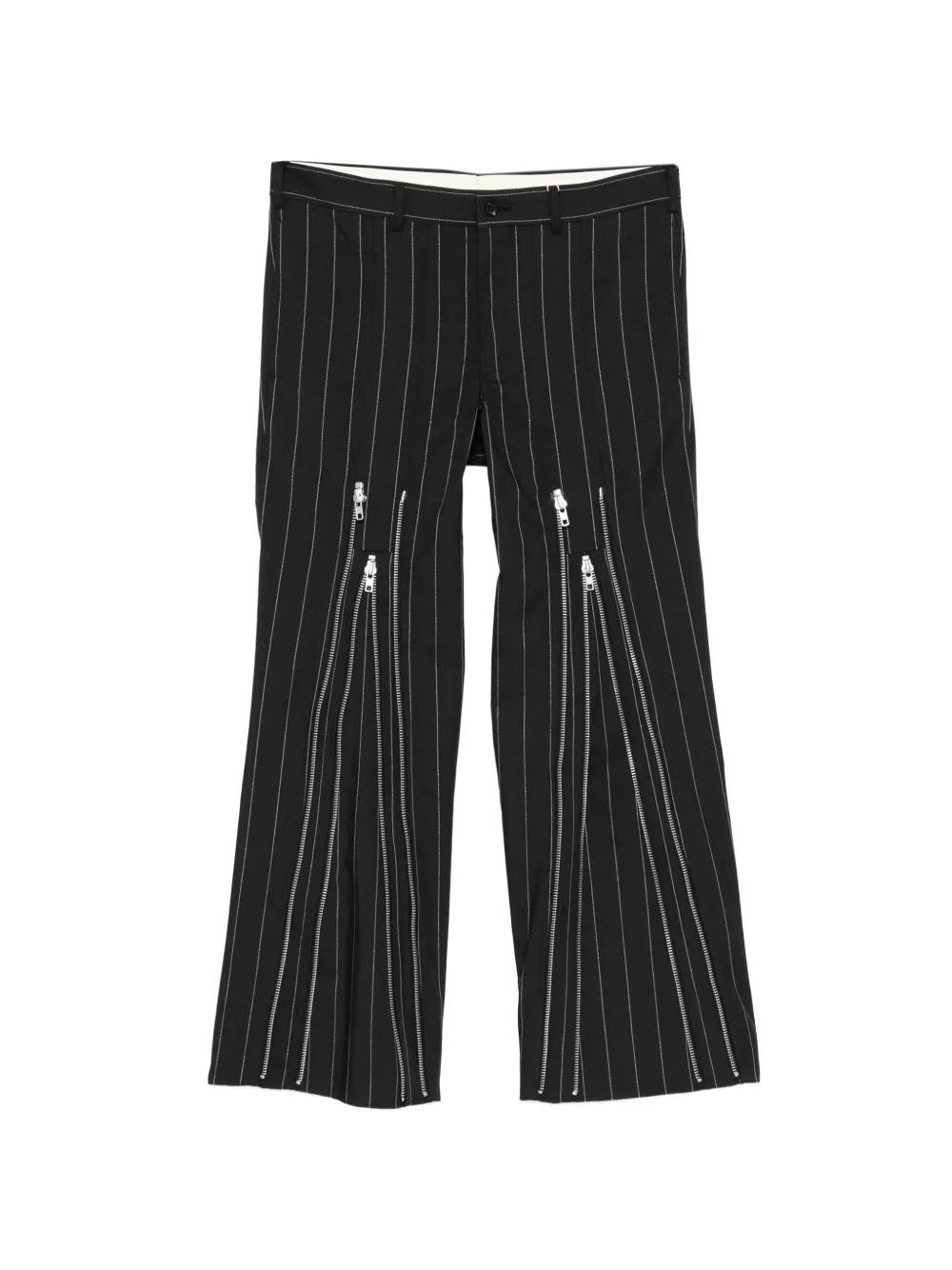 Comme des Garçons Homme Plus pantaloni a righe con zip - Nero