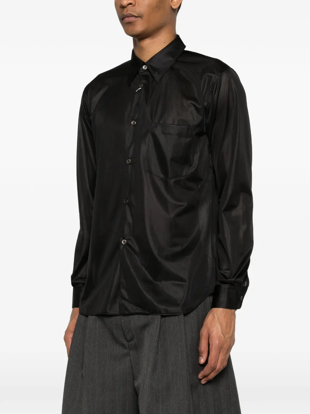 Comme des Garçons Homme Plus Overhemd met borstzak Zwart