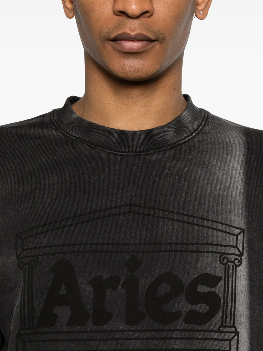 Aries Sweater met print Zwart