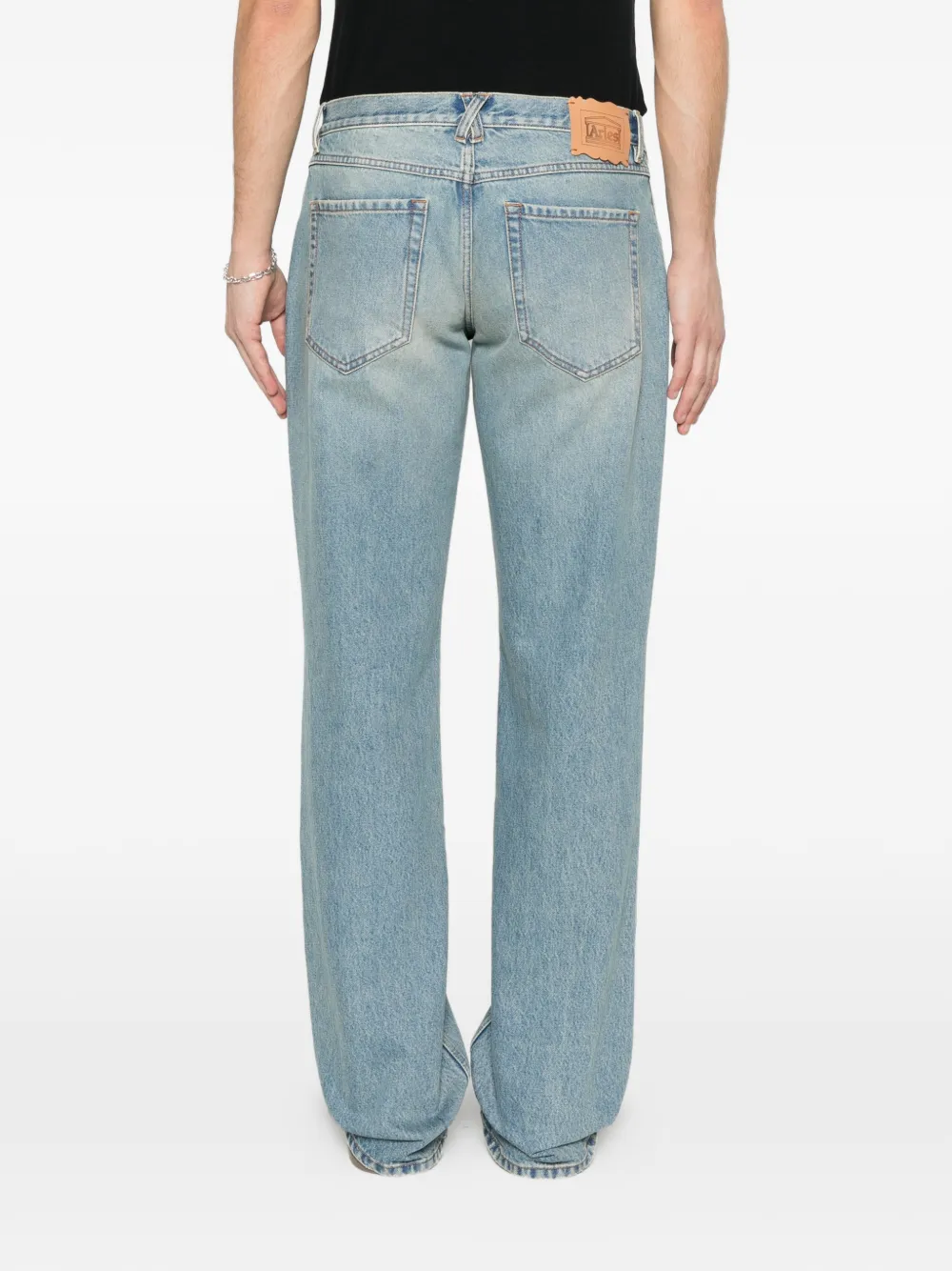 Aries Tyrone gerafelde low-waist jeans Blauw