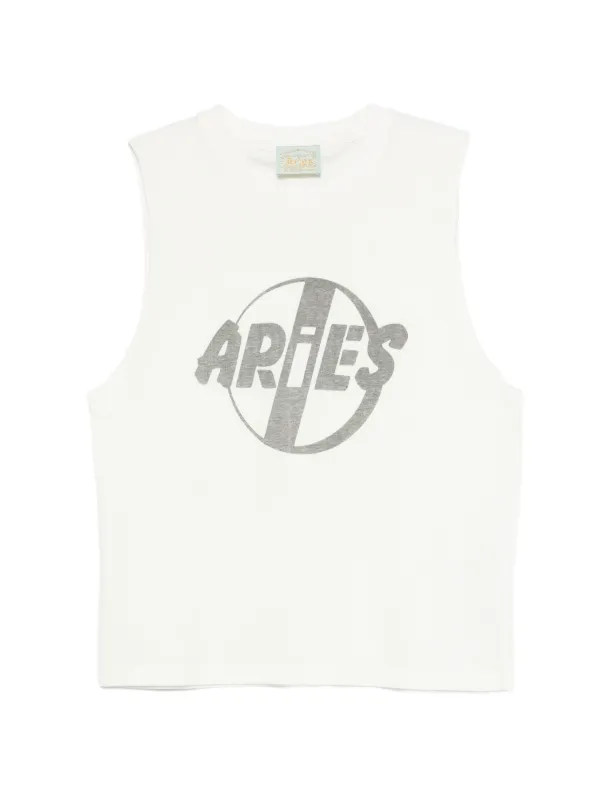 Aries Punk Logo Muscle Vest | Neutrals | FARFETCH GE