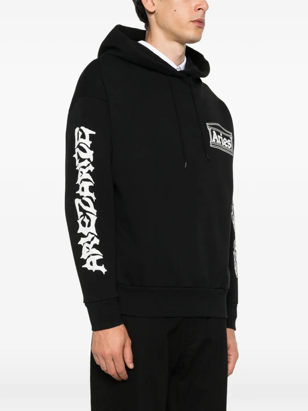 Aries Hoodie met borduurwerk Zwart