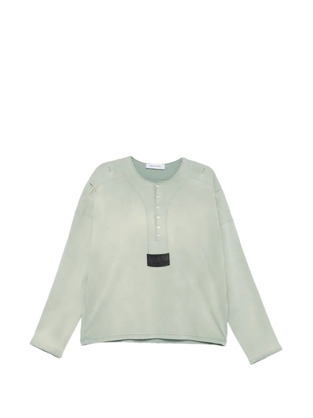 Kiko Kostadinov sargo long-sleeve henley T-shirt - Verde