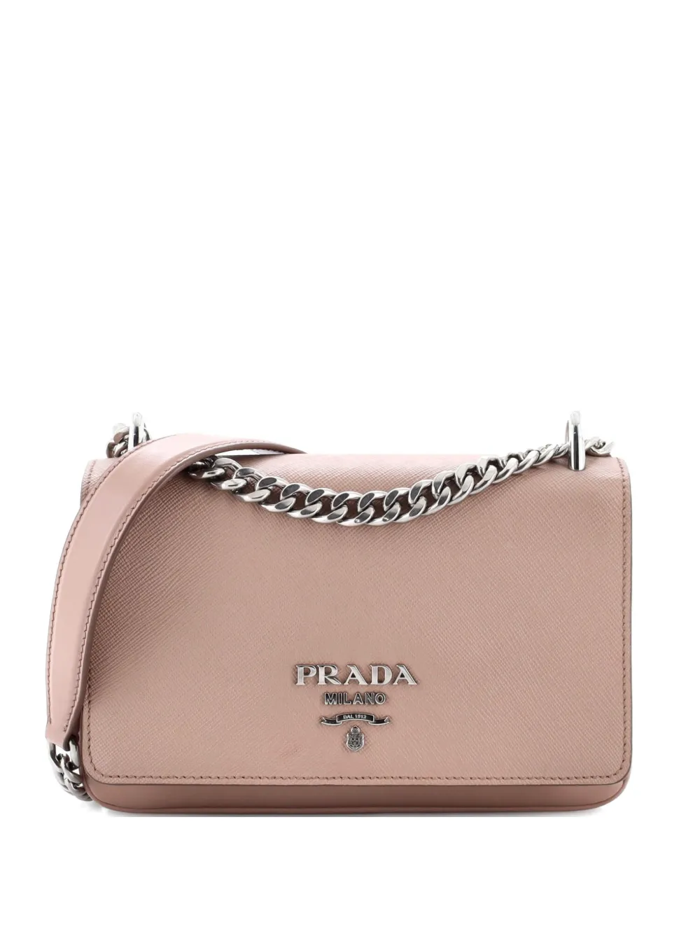 Prada Pre-Owned Chain Flap Saffiano and Soft Calf Small crossbody bag - Toni neutri