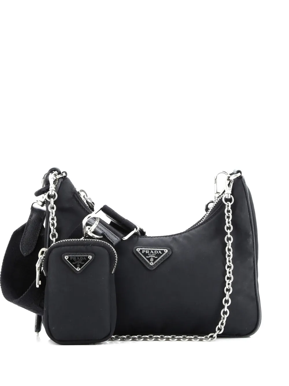 Click to view more detailed imagery on our partner's website Pre-owned Prada Re-edition 2005 Shoulder Bag Tessuto Small Crossbody Bag In Black