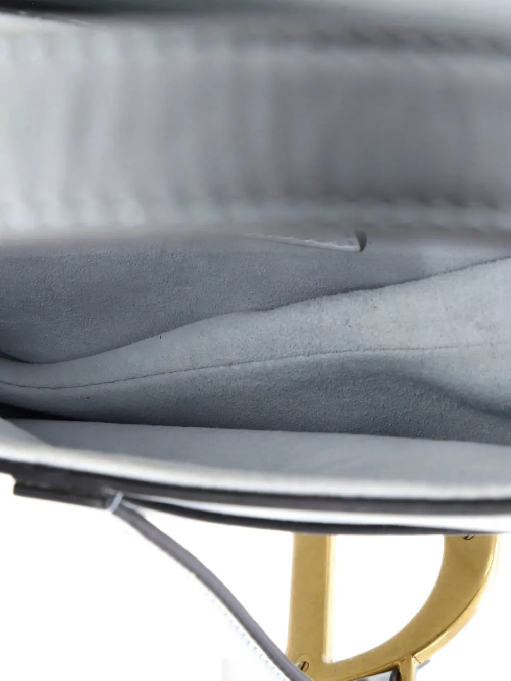 DIOR Pre-owned Saddle Handbag With Strap Leather Medium Shoulder Bag In Blue