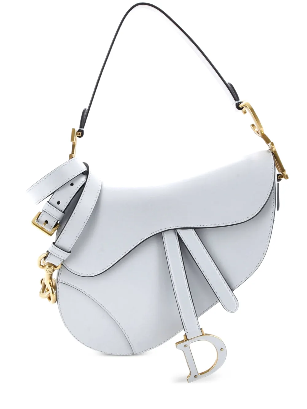 Christian Dior Pre-Owned Saddle Handbag with Strap Leather Medium shoulder bag - Blu