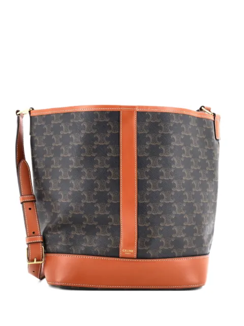 Celine Pre-Owned Triomphe Coated Canvas Medium bucket bag