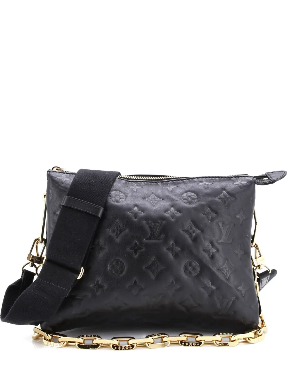 Pre-owned Louis Vuitton Coussin Bag Monogram Embossed Lambskin Pm Crossbody Bag In Black