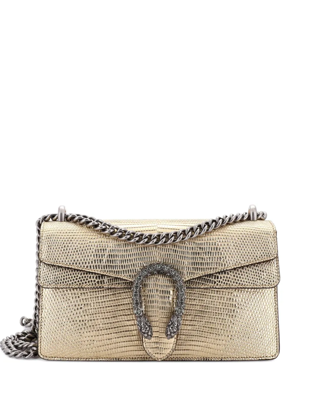 Pre-owned Gucci Dionysus Bag Lizard Small Shoulder Bag In Gold