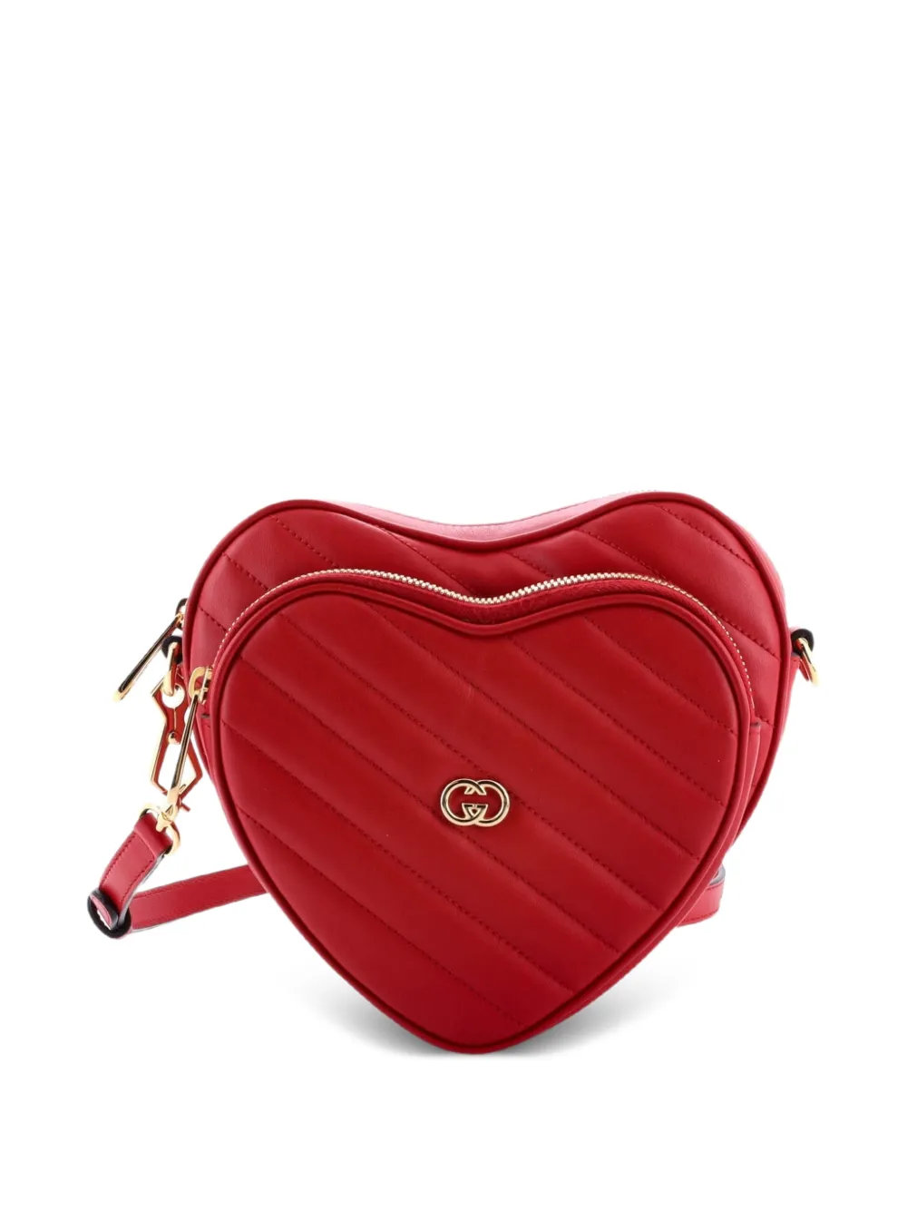 Gucci Pre-Owned Interlocking G Heart Diagonal Quilted Leather Mini shoulder bag - Rosso