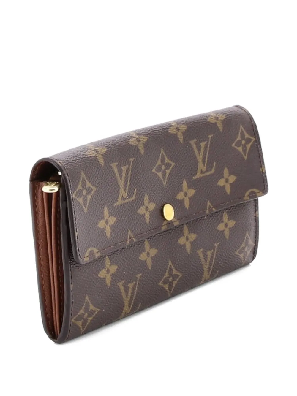 Pre-owned Louis Vuitton Sarah Wallet Monogram Canvas Small Wallets In Brown