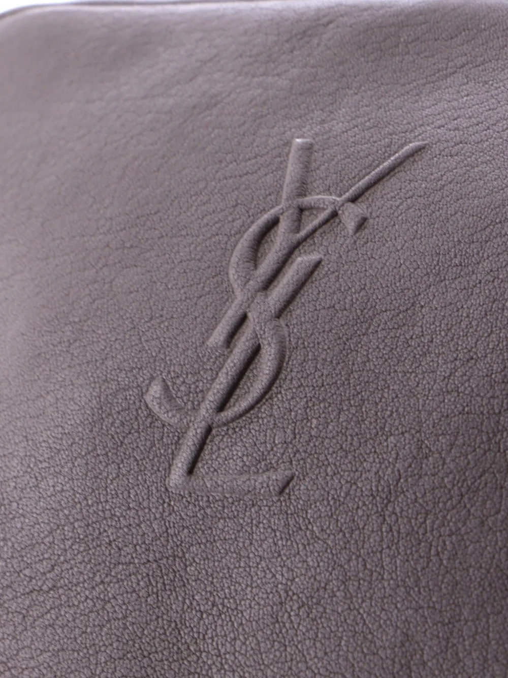 Pre-owned Saint Laurent Lou Camera Bag Leather Small Crossbody Bag In Gray