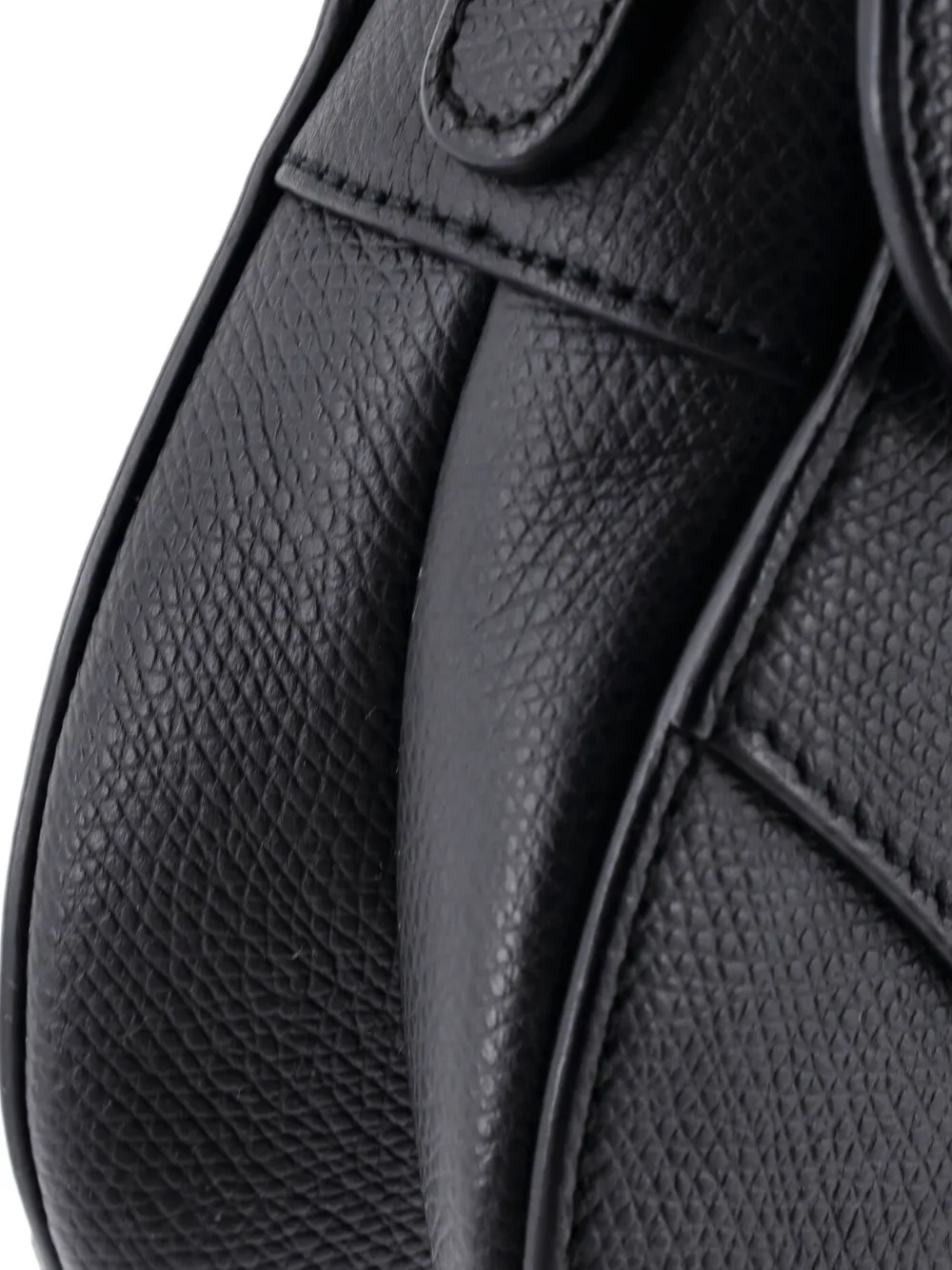 DIOR Pre-owned Saddle Handbag Leather Mini Shoulder Bag In Black