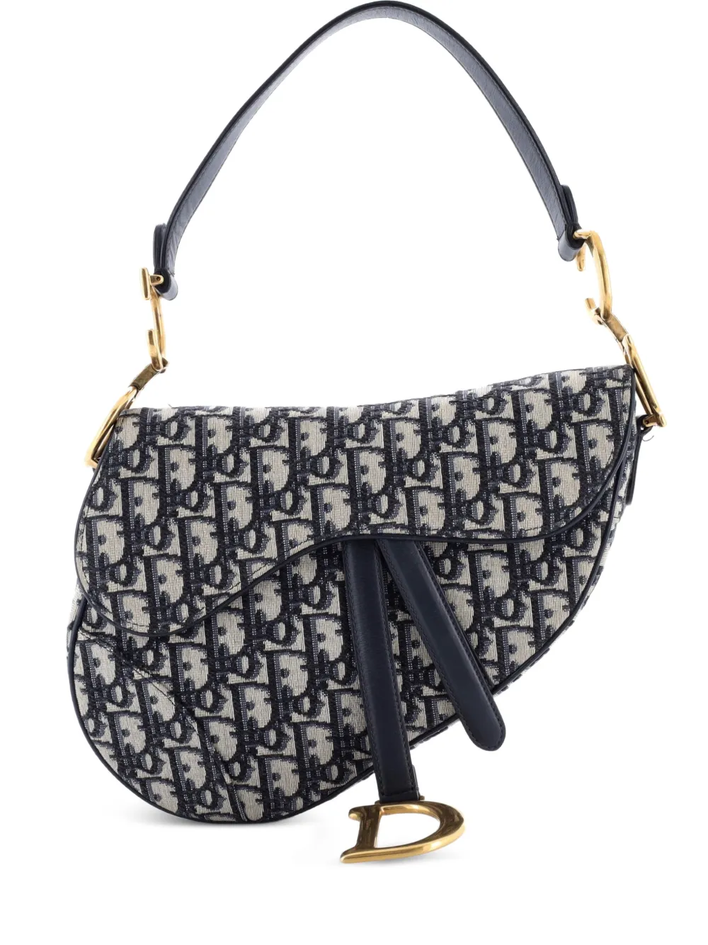 Christian Dior Pre-Owned Saddle Handbag Oblique Canvas Medium shoulder bag - Blue