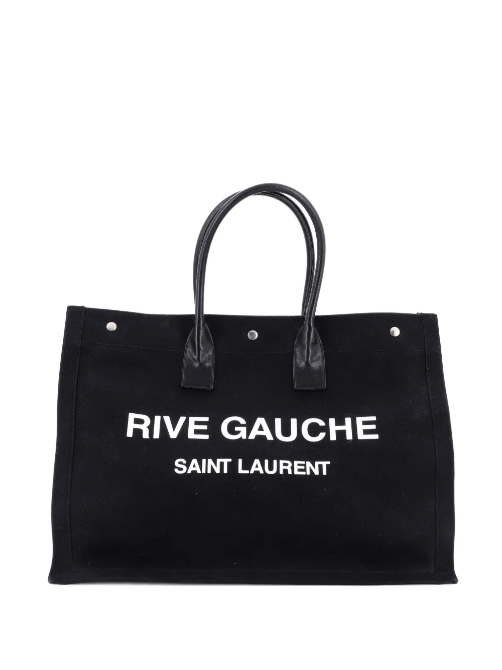 Saint Laurent Pre-Owned Rive Gauche Shopper Camo Canvas Large tote bag | Black | Image 1
