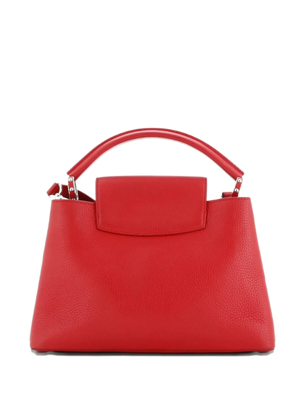 Pre-owned Louis Vuitton Capucines Bag Leather Pm Satchel In Red