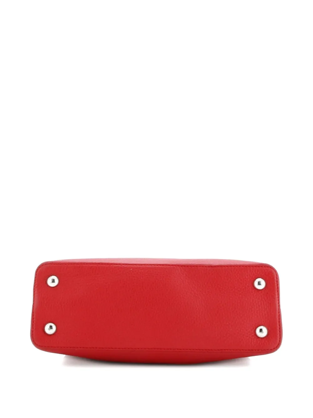 Pre-owned Louis Vuitton Capucines Bag Leather Pm Satchel In Red