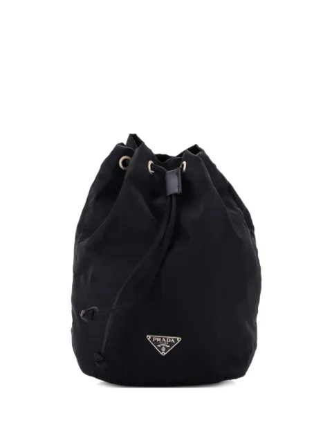 Prada Pre-Owned Drawstring Wristlet Tessuto Small bucket bag