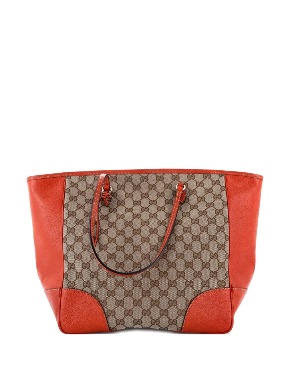 Pre-owned Gucci Bree Gg Canvas With Leather Medium Tote Bag In Orange