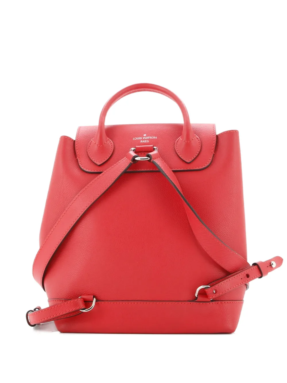 Pre-owned Louis Vuitton Lockme Leather Backpack In Red