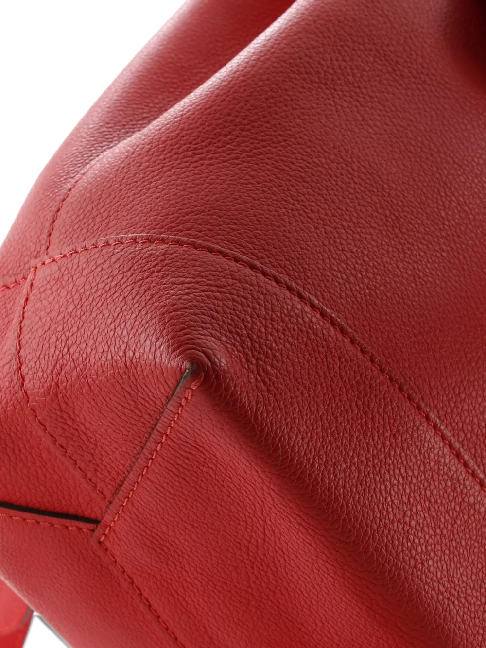 Pre-owned Louis Vuitton Lockme Leather Backpack In Red