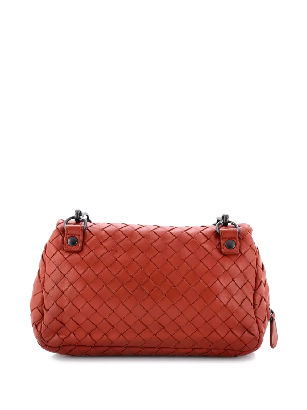 Pre-owned Bottega Veneta Expandable Chain Intrecciato Nappa Small Crossbody Bag In Brown