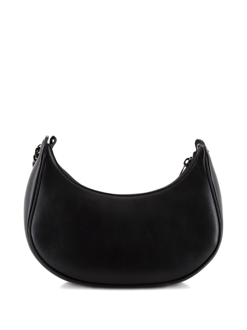 Pre-owned Celine Ava Chain Bag Leather Medium Hobo Bag In Black