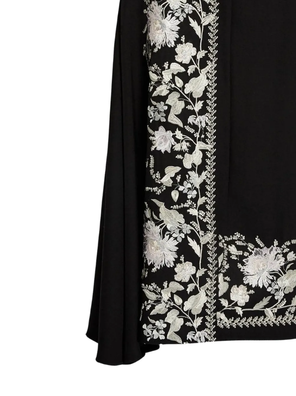 ERDEM Gedrapeerde midi-rok met geborduurd detail - Zwart