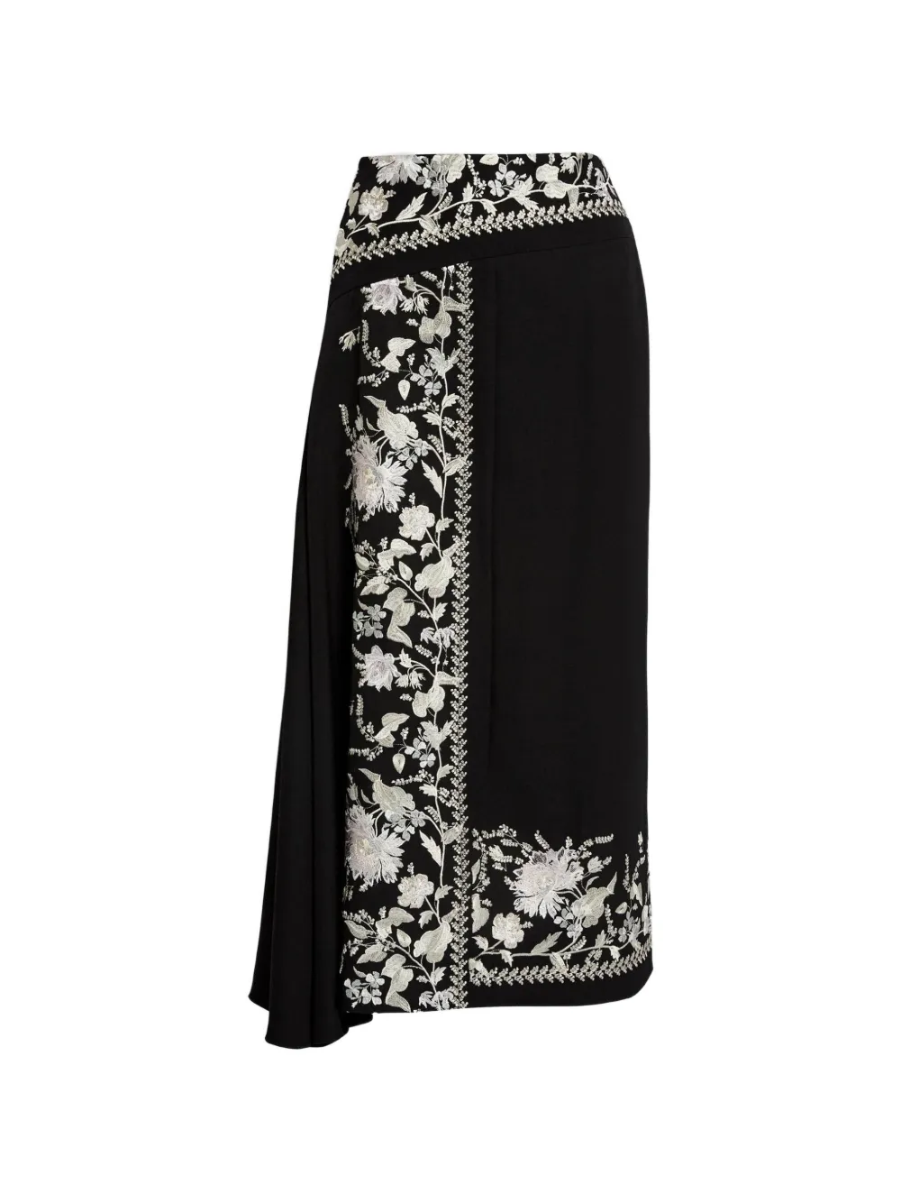 ERDEM Gonna midi con ricamo - Nero