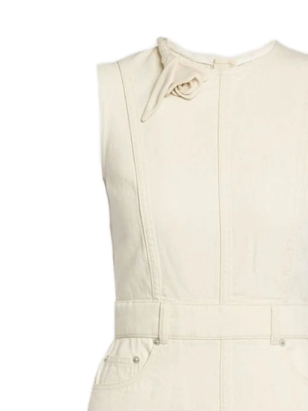 ERDEM Mouwloze jurk met ronde hals - Beige