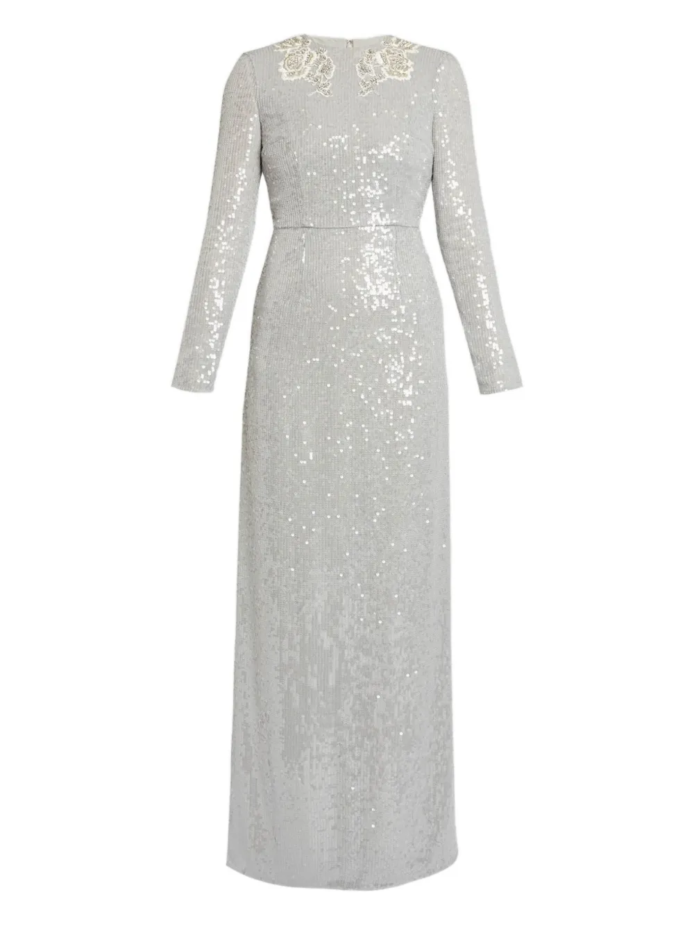 ERDEM Abito a maniche lunghe con decorazione - Grigio