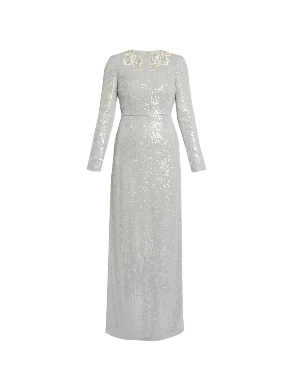 ERDEM Abito a maniche lunghe con decorazione - Grigio