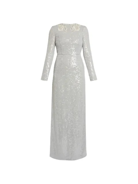 ERDEM vestido largo manga larga con detalles