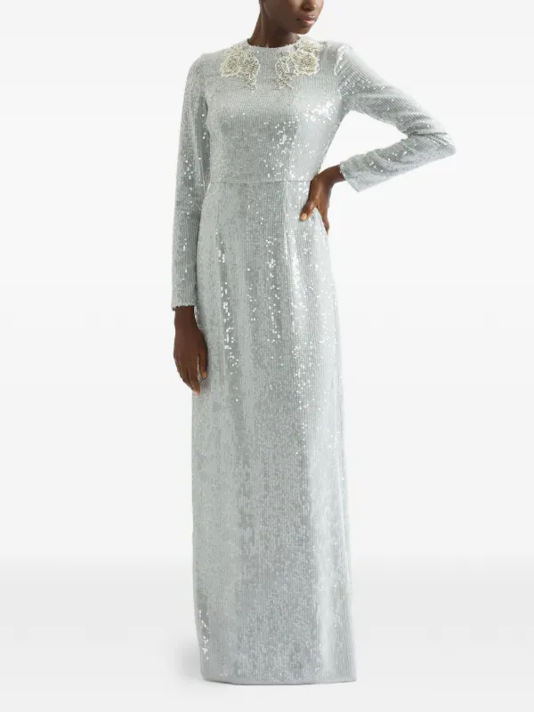 slim fit dress slacks Maram Modest Embellished Sequin Maxi Dress