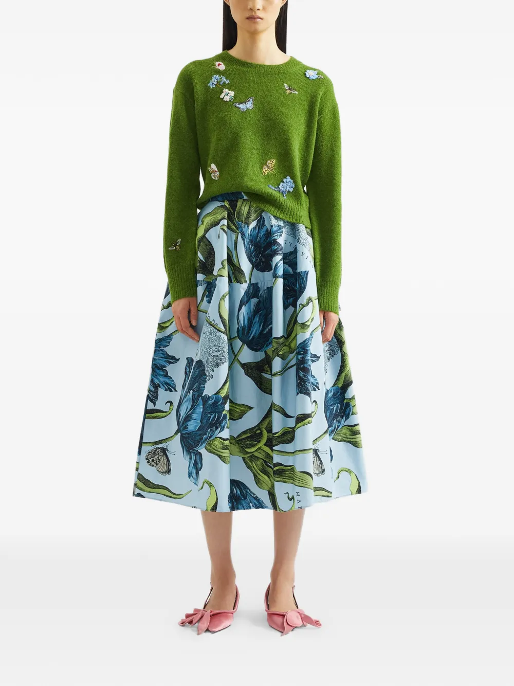  Erdem Embellished Crew-neck Sweater - Green 